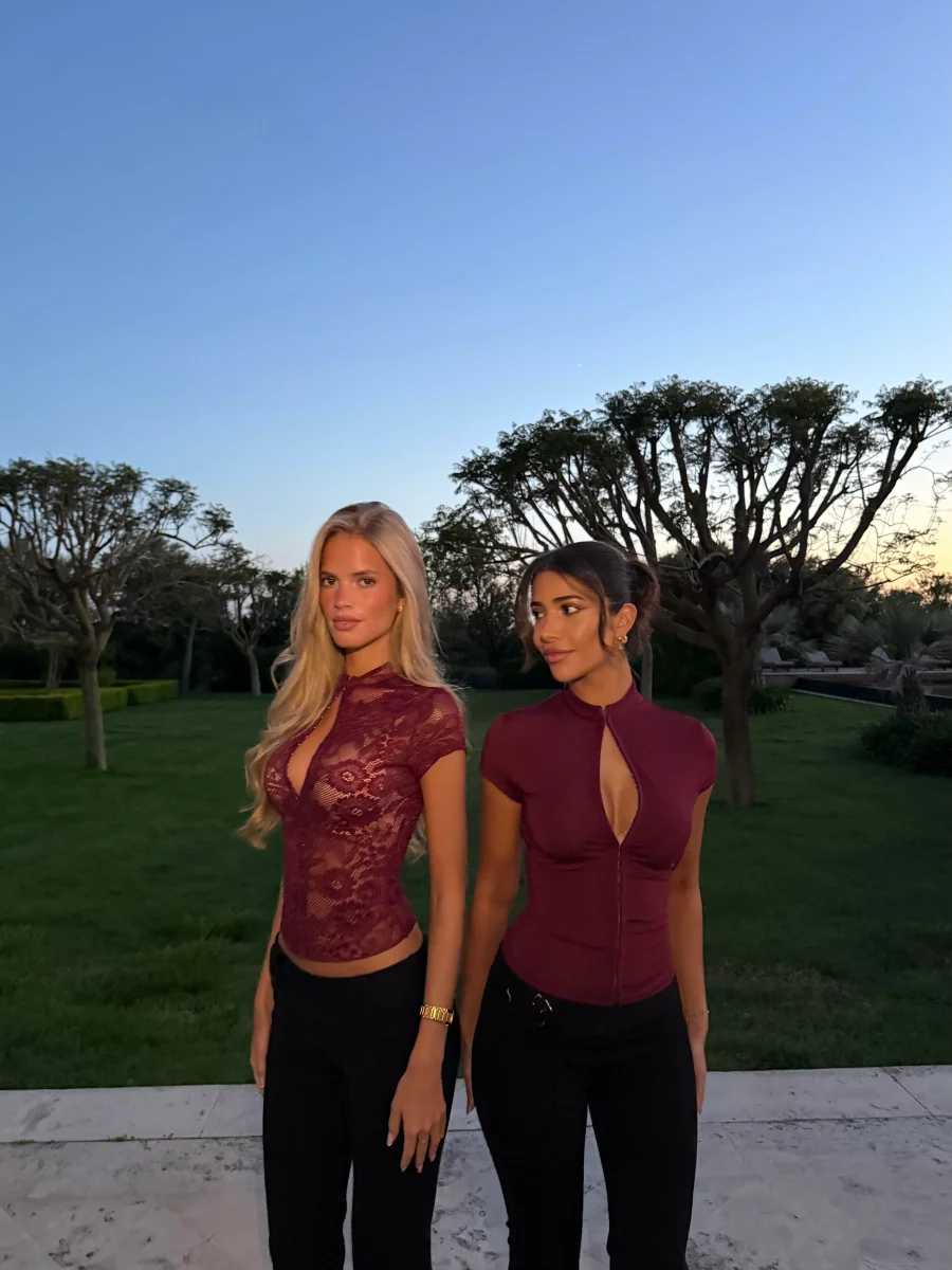 Aria Lace Top - Bordeaux – Bild 3
