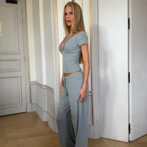 Lucia Rib Hose – Dunkelgrau