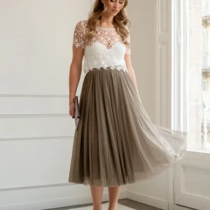 CONSTANT LOVE Tüll Rock Midi FARBE TAUPE - limitiert