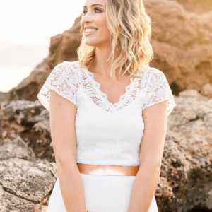 CONSTANT LOVE Braut Spitzenoberteil ROM WAVE Halbarm