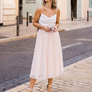 CONSTANT LOVE Tüll Rock Midi Peach Blush