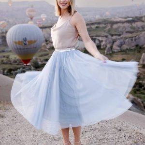 CONSTANT LOVE Tüll Rock Midi Pastellblau - limitiert