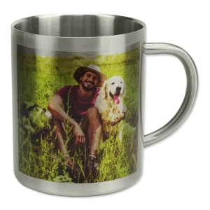 große Edelstahltasse