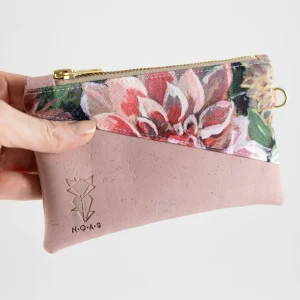 Mini-Geldbörse Spring Blossom Kork Rosa mit Kartenfächern